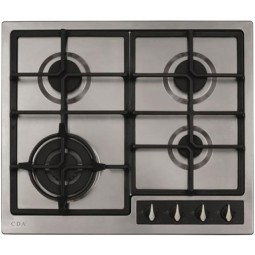 4 Burner Gas Hob, Cast Iron Pan Supports, Wok Burner