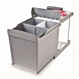 Pull-Out Waste Bin, Automatic Opening, 2 x 21 Litre Bins