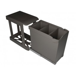 Pull-out waste bin, automatic opening, 3 x 10 litre bins