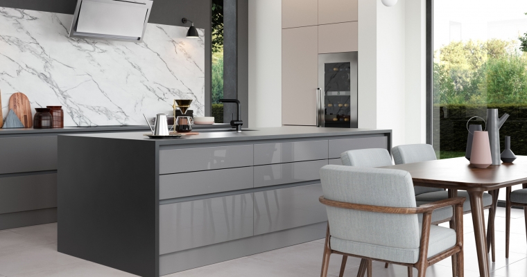 Zola Gloss Handleless Dust Grey - Stori